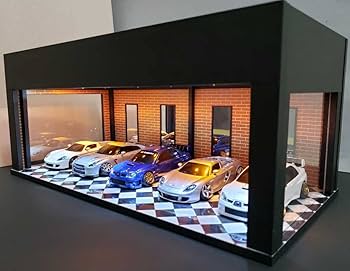 1/24 1/18 ミニカー　ジオラマ　ショーケース　LED照明付　ショールーム 1/24 1/18 ジオラマ ショーケース LED照明 ガレージ
